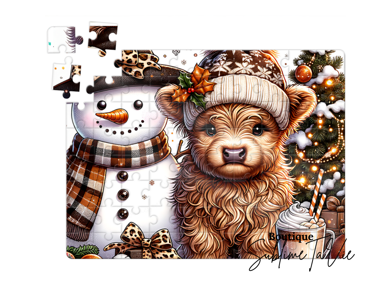 Casse-tête 80 pièces vache hiver