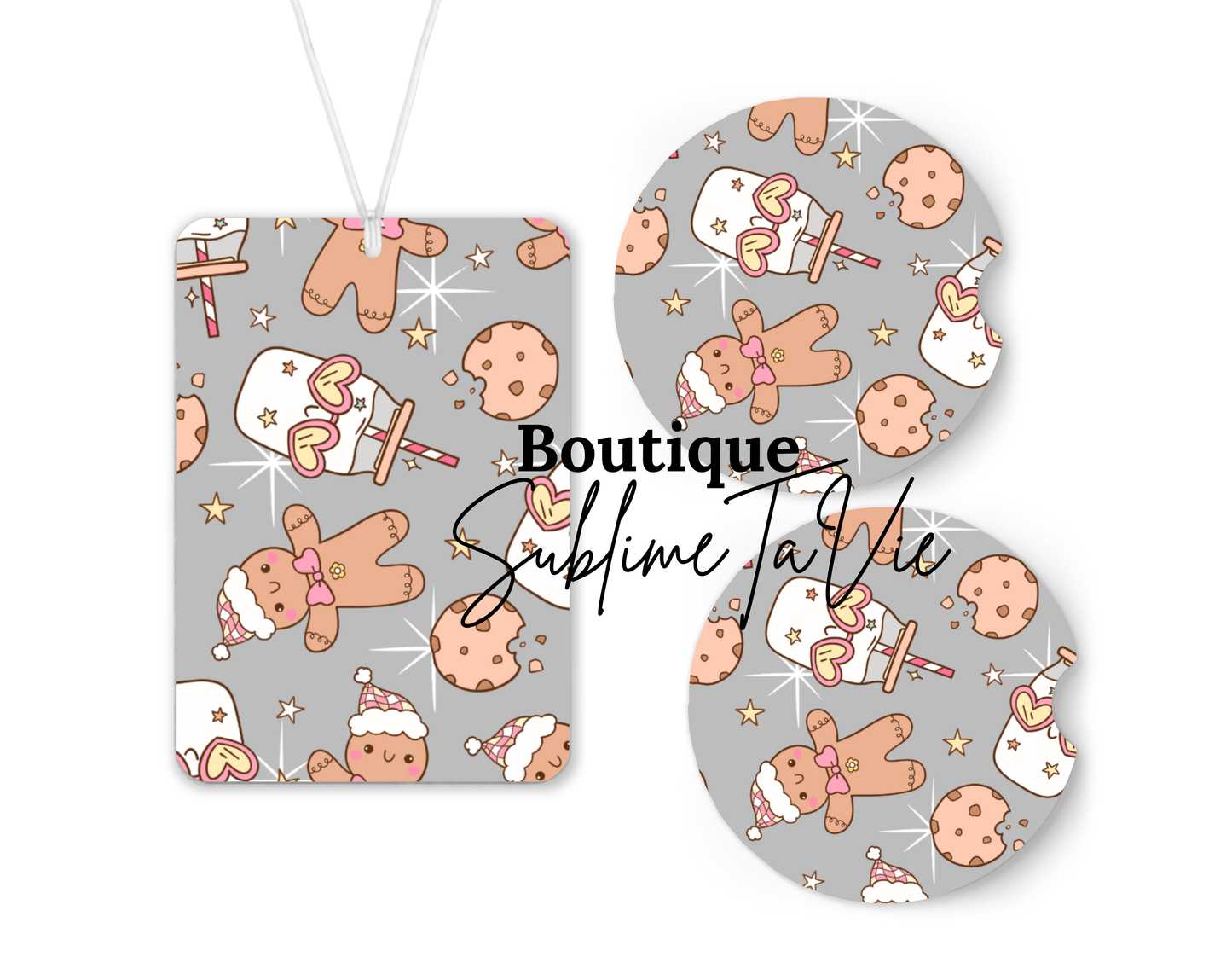 Désodorisant et sous verres de voiture cookies