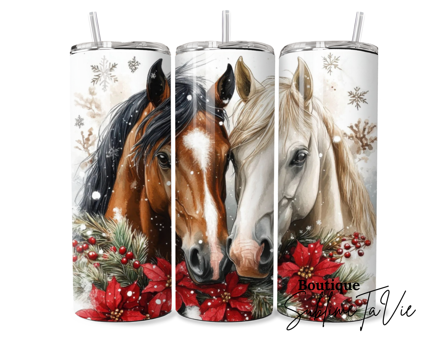 Tumbler cheval noël