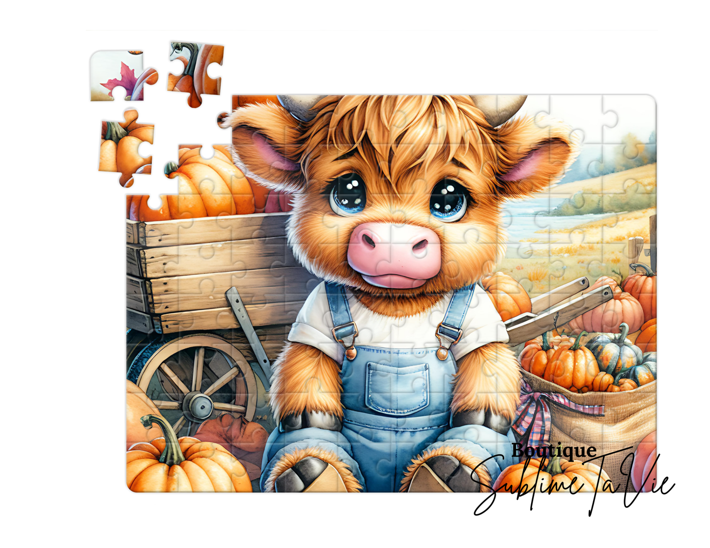 Casse-tête 80 pièces vache automne