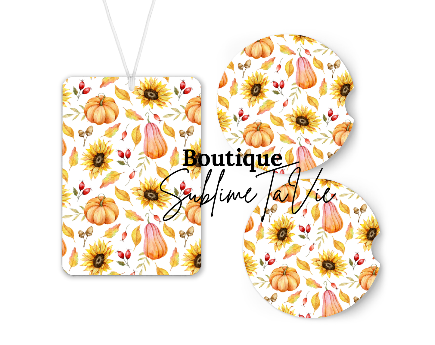 Désodorisants et sous verres de voiture automne