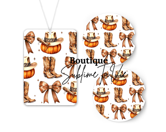 Désodorisants et sous verres de voiture halloween country