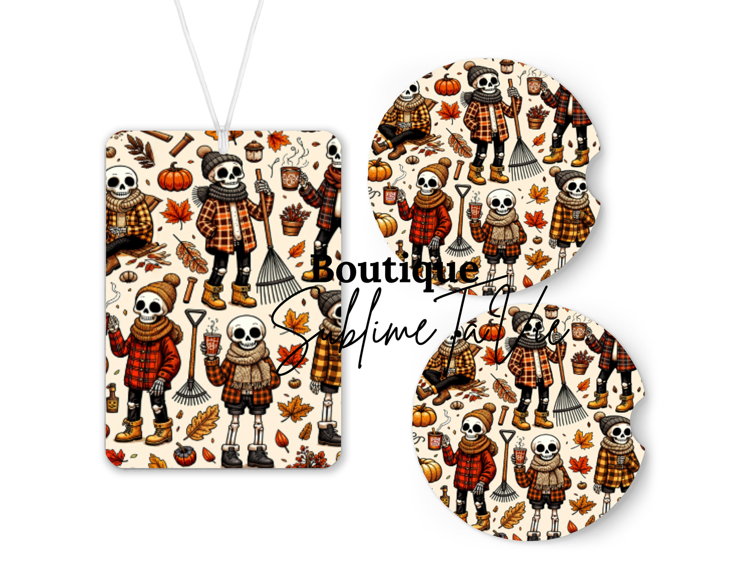 Désodorisants et sous verres de voiture halloween