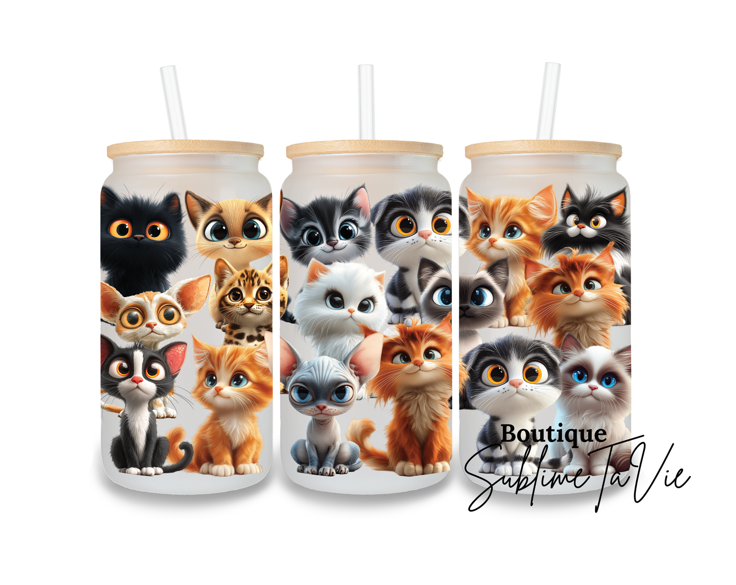 Gobelet givré chats