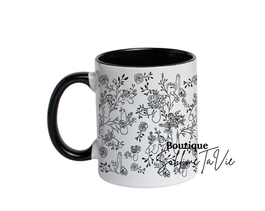 Tasse humoristique fleurs