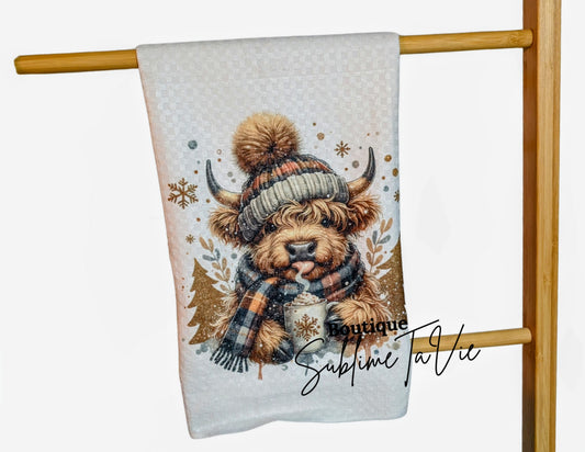 Serviette de cuisine vache or