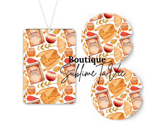 Désodorisants et sous verres de voiture automne